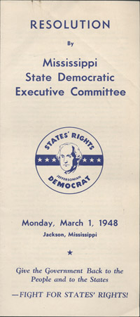 1948 Resolution by Mississippi State Democratic Executive Committee